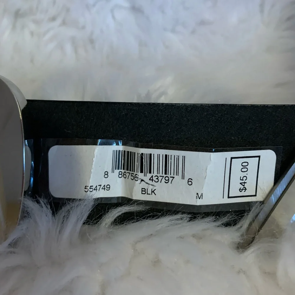 MICHAEL KORS black Genuine leather ladies belt withMK monogram Size Med NWOT